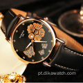 YAZOLE 343 Top marca moda borboleta rosa ouro feminino relógios relógio de quartzo strass de luxo elegante design elegante relógio de pulso senhora
